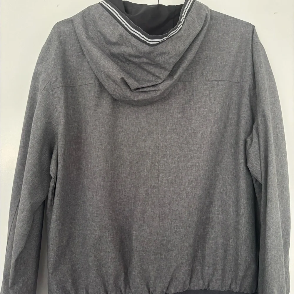 Zara Gray Sporty Windbreaker with Hood and Elasticized Cuffs Size XL